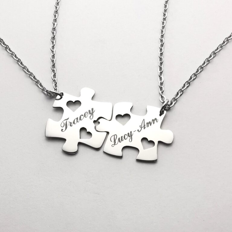 Sterling Silver Puzzle Piece Pendant Necklace – Sophellie Jewellery